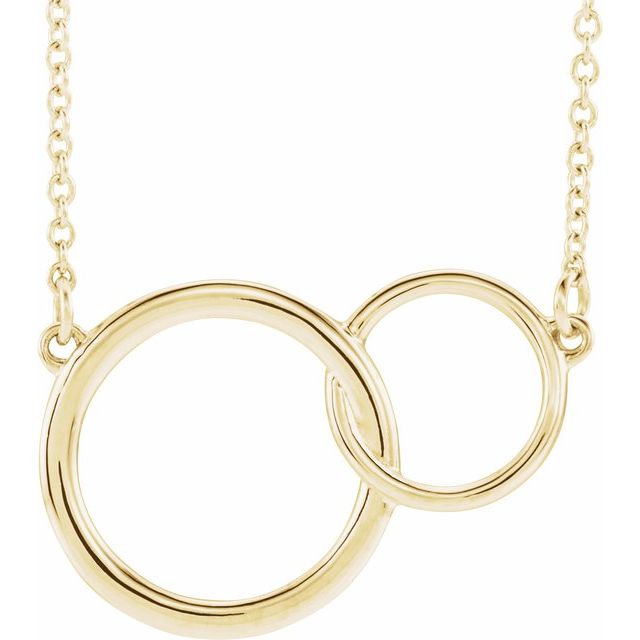 14k Yellow Interlocking Circle 16-18' Necklace