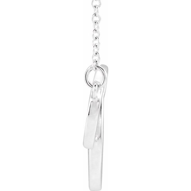 14k White Interlocking Circle 16-18' Necklace