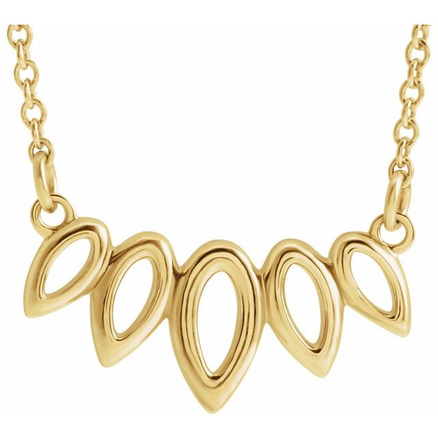 14k Yellow Leaf 16-18' Necklace