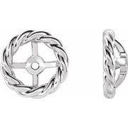 14k White Rope Earring Jackets