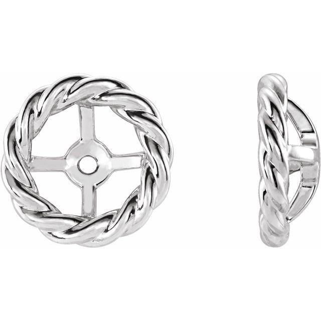 14k White Rope Earring Jackets