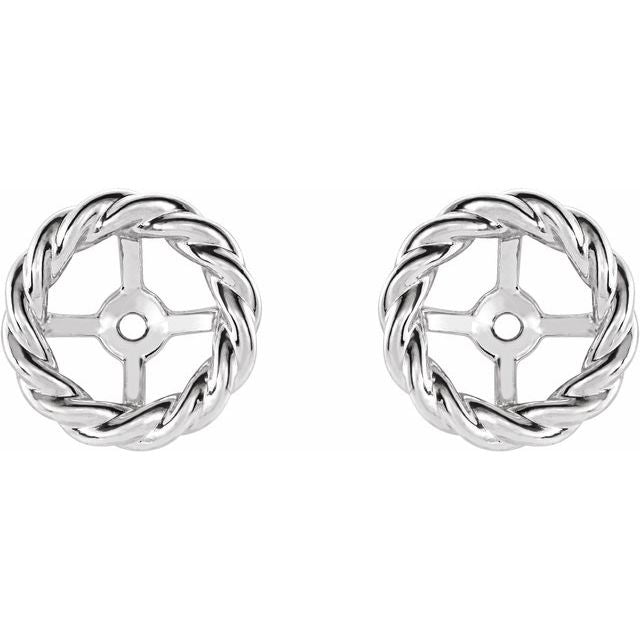 14k White Rope Earring Jackets