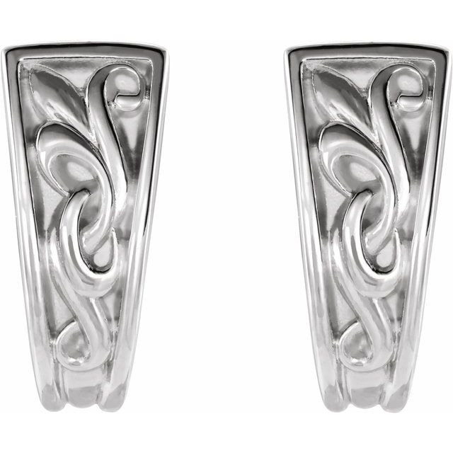 Sterling Silver Vintage-inspired J-hoop Earrings