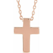 14k Rose Petite Cross 16-18' Necklace