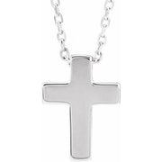 Sterling Silver Petite Cross 16-18' Necklace