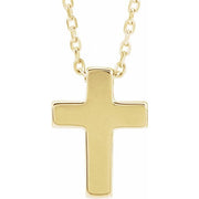14k Yellow Petite Cross 16-18' Necklace