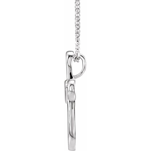 Sterling Silver Cross With Heart 16-18' Necklace