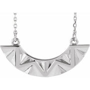 Sterling Silver Curved Bar 16-18' Necklace