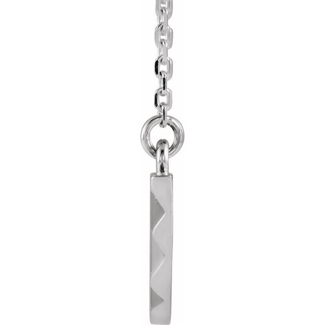Sterling Silver Curved Bar 16-18' Necklace