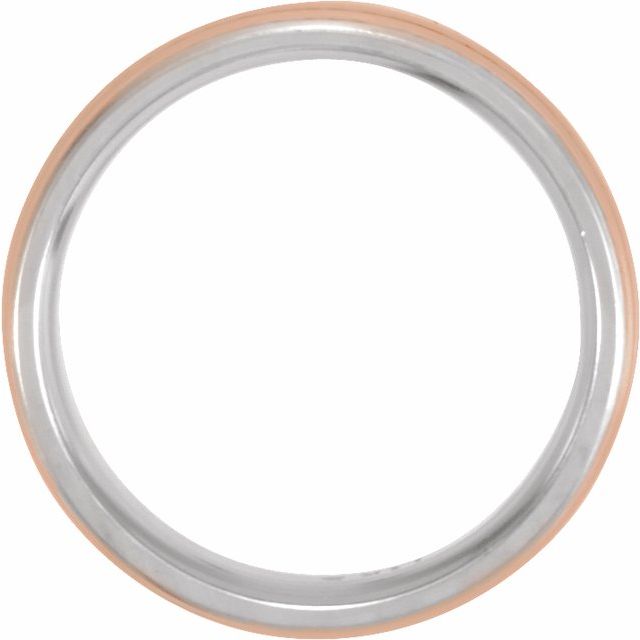 14K White/Rose 7 mm Grooved Band Size 10.5