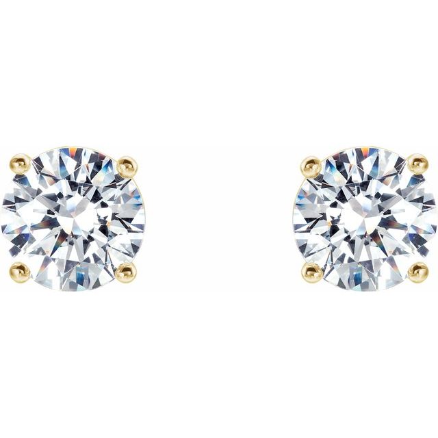 14K Yellow 1 1/2 CTW Lab-Grown Diamond 4-Prong Stud Earrings