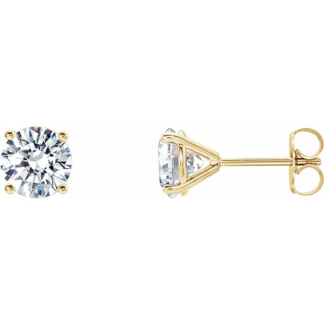 14K Yellow 1 1/2 CTW Lab-Grown Diamond 4-Prong Stud Earrings