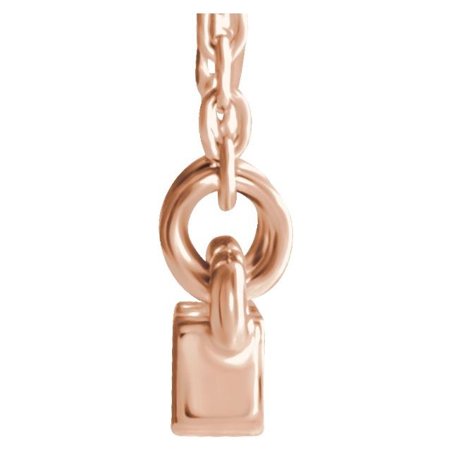 14k Rose 1/10 Ctw Natural Diamond Bar 16-18' Necklace