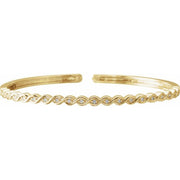 14k Yellow 1/6 Ctw Natural Diamond Stackable Bangle 7' Bracelet