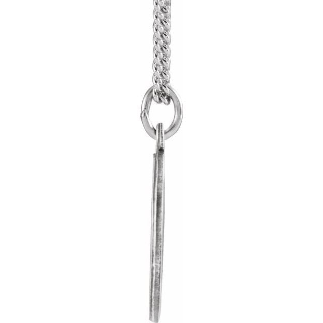 Sterling Silver 15 mm Confirmation Medal with Cross 18' Necklace