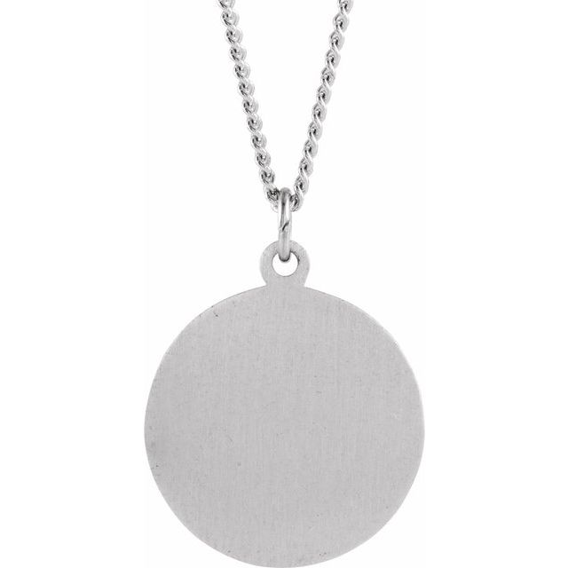 Sterling Silver 18 mm Round St. George Medal 18' Necklace