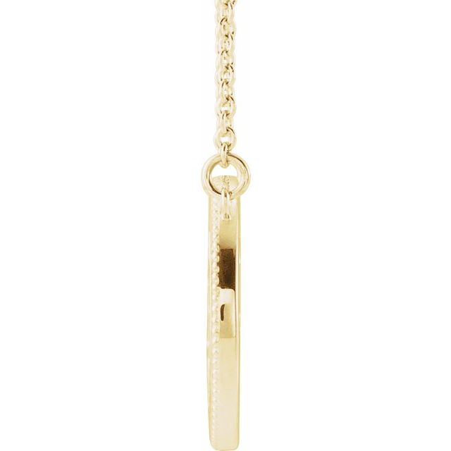 14k Yellow Milgrain Sun 16-18' Necklace