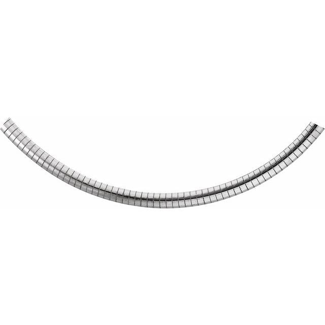 Sterling Silver 6 mm Domed Omega 16' Chain