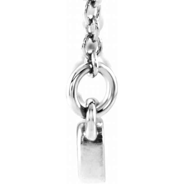 Sterling Silver Heart Bar 16-18' Necklace