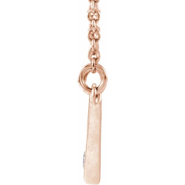 14k Rose .03 Ctw Natural Diamond V 18' Necklace