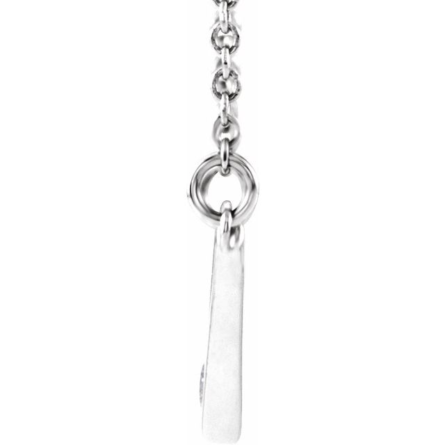Sterling Silver .03 Ctw Natural Diamond V 18' Necklace