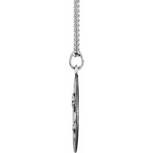 Sterling Silver 18 mm Round St. Mark 18' Necklace