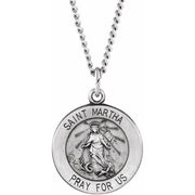 Sterling Silver 18 mm St. Martha 18' Necklace