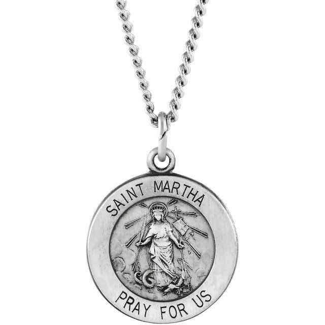 Sterling Silver 18 mm St. Martha 18' Necklace