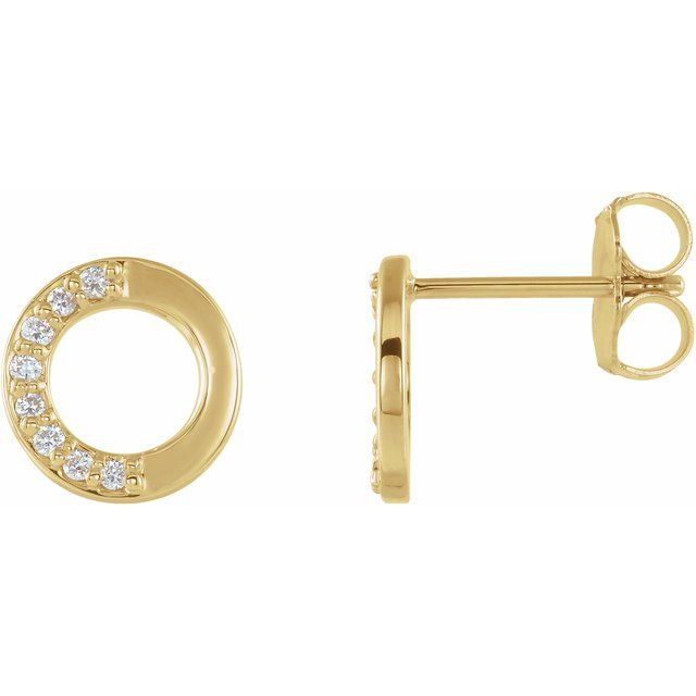 14K Yellow .07 CTW Natural Diamond Circle Earrings
