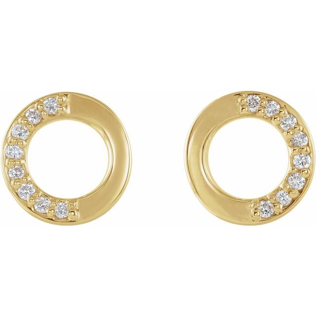 14K Yellow .07 CTW Natural Diamond Circle Earrings