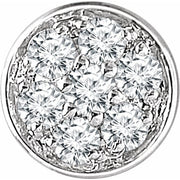 14k White .03 Ctw Natural Diamond Pavé Slide Pendant