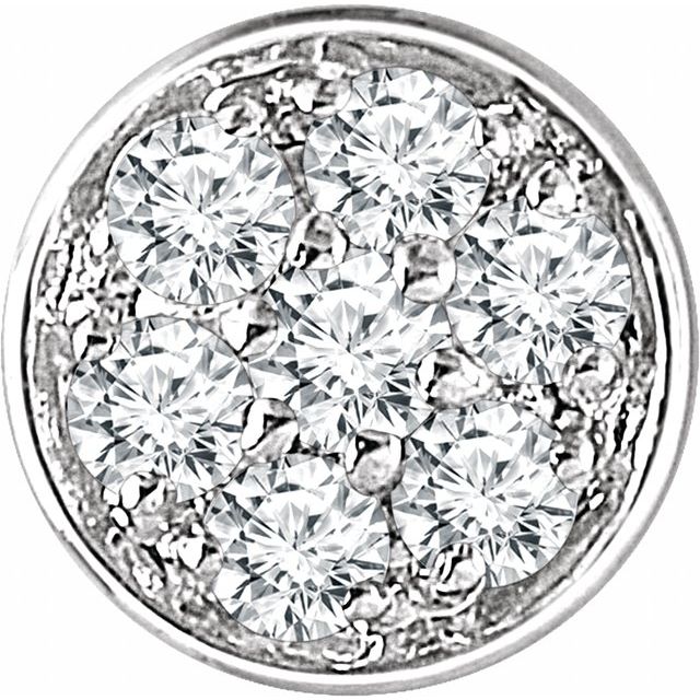 14k White .07 Ctw Natural Diamond Pavé Slide Pendant