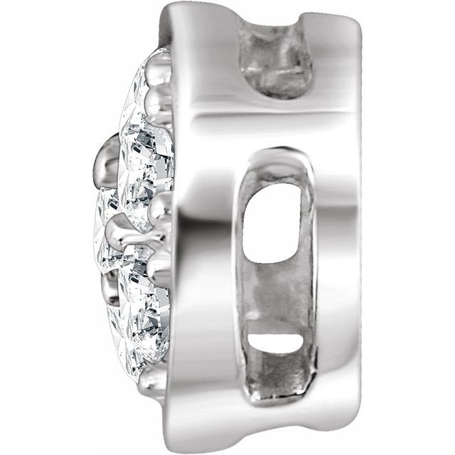 14k White .06 Ctw Natural Diamond Pavé Slide Pendant