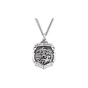Sterling Silver 16.5x14 mm St. Michael Medal 18' Necklace