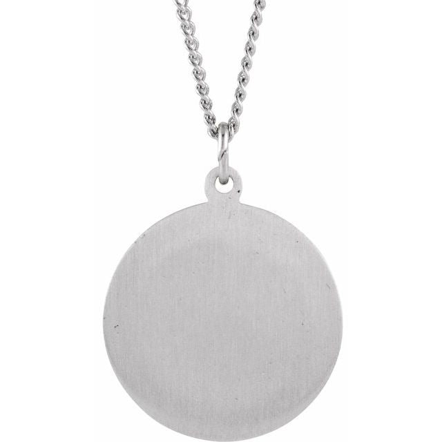 Sterling Silver 18 mm Our Lady of Loreto Medal 18' Necklace