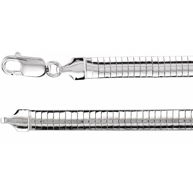 Sterling Silver 6 mm Domed Omega 16' Chain