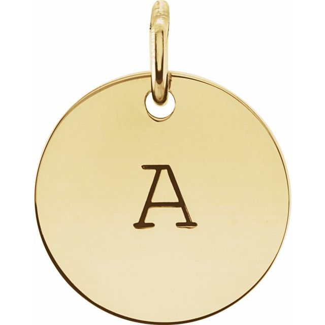 18k Yellow Vermeil 14.3 Mm Posh Mommy® Engravable Medium Disc Pendant