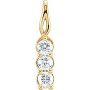 14K Yellow 3/4 CTW Lab-Grown Diamond Three-Stone Pendant
