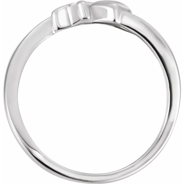 Sterling Silver Cross & Heart Chastity Ring