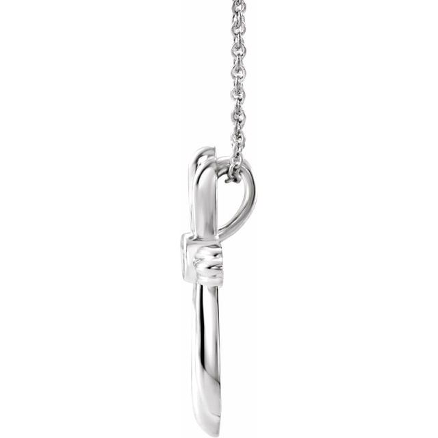 Sterling Silver .06 Ctw Natural Diamond Cross 16-18' Necklace