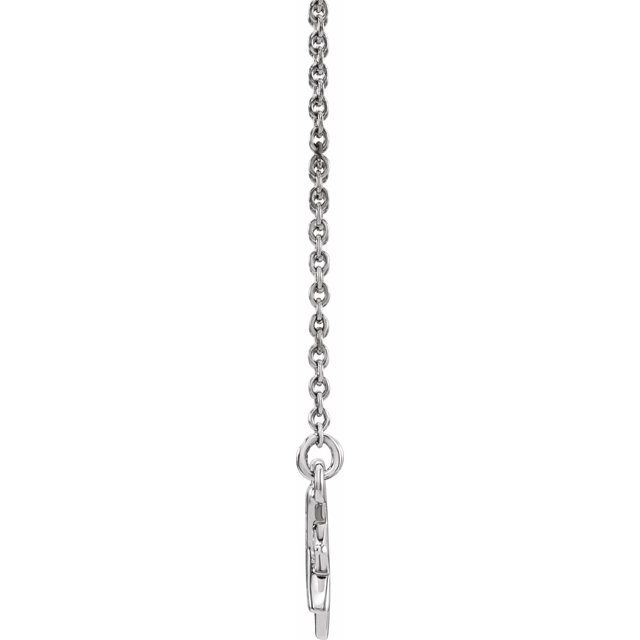 14k White .04 Ctw Natural Diamond Star 16-18' Necklace