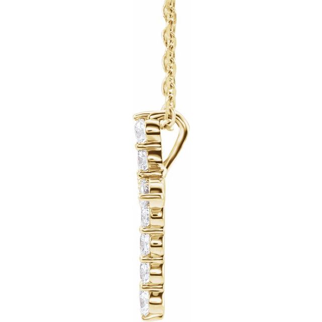 14K Yellow 1/4 CTW Natural Diamond Cross 16-18' Necklace