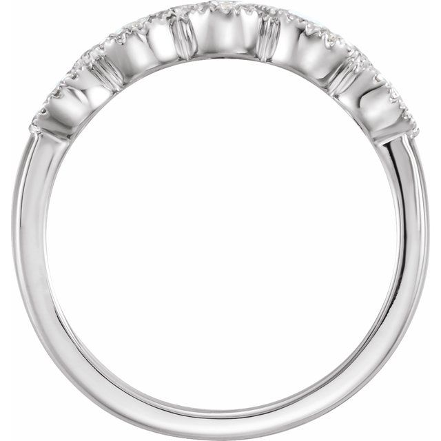 14k White 1/2 Ctw Natural Diamond Anniversary Band