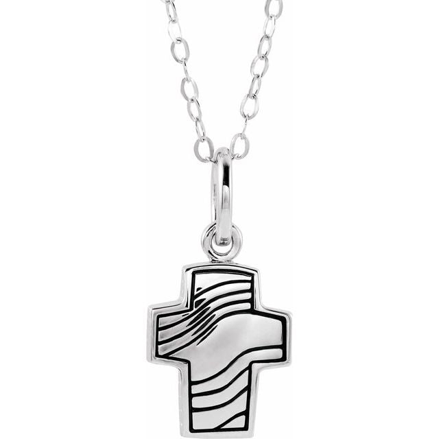 Sterling Silver Cross Ash Holder 18' Necklace