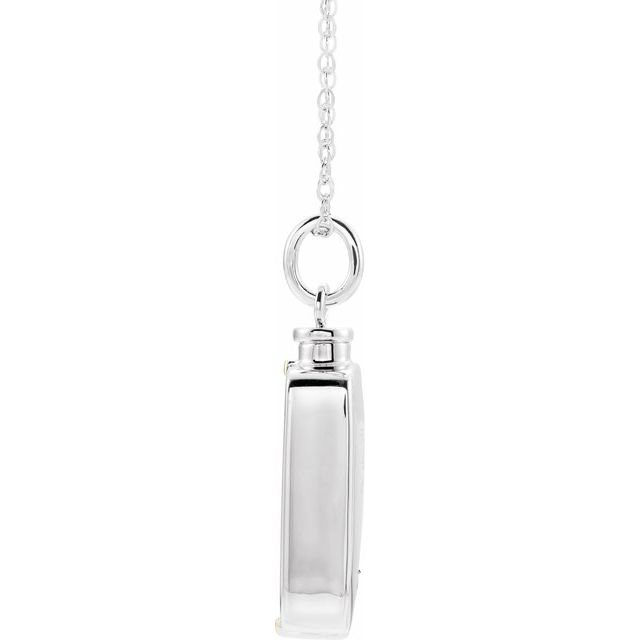 Sterling Silver Rectangle Ash Holder 18' Necklace
