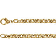 14K Yellow 3.8 mm Rolo 7' Chain