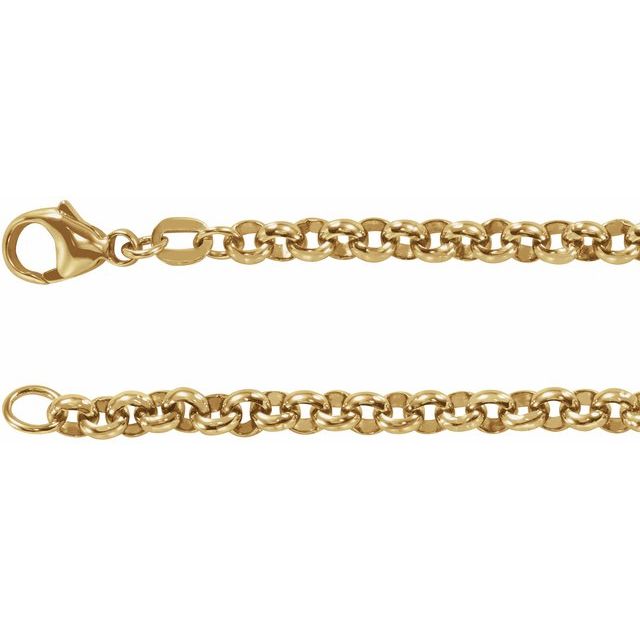 14K Yellow 3.8 mm Rolo 7' Chain