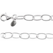 Sterling Silver 6 Mm Knurled Cable 18' Chain