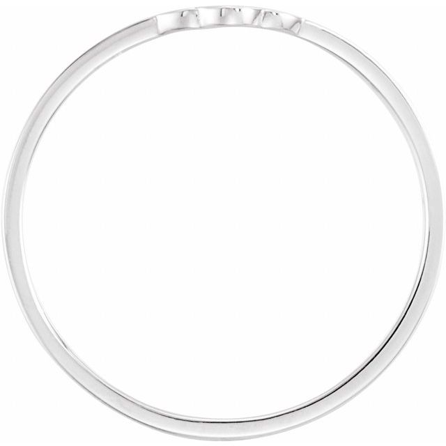 14K White 5x3 mm Oval Youth Cross Signet Ring