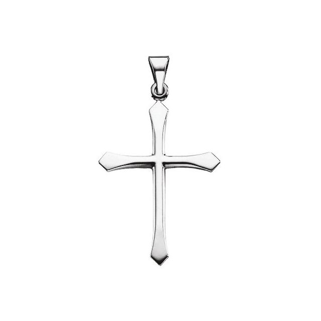 14K White 28.5x21 mm Cross Pendant